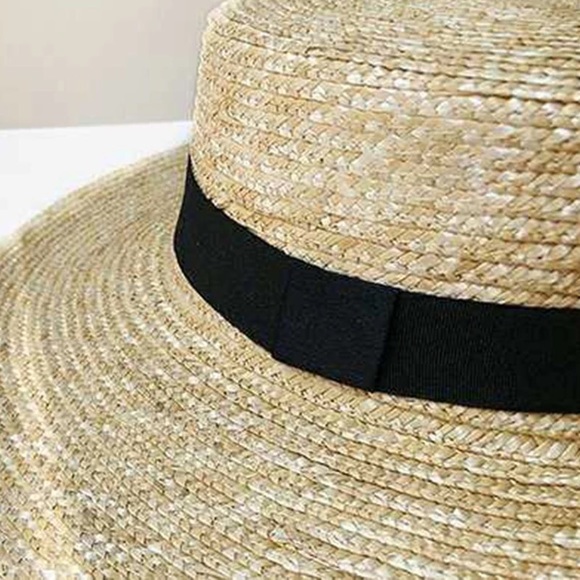 Straw Bohemian Grosgrain Ribbon Hat - Picture 5 of 6